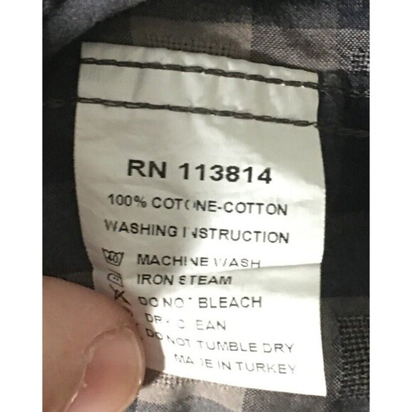 Billy Reid Shirt Men's Size XXL Gray Plaid Button Up Standard Fit 100% Cotton - Picture 7 of 7